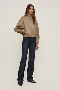 Brynn Faux Suede Bomber Jacket