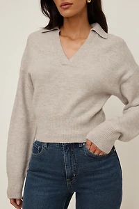 Audrey Cinched Polo Sweater