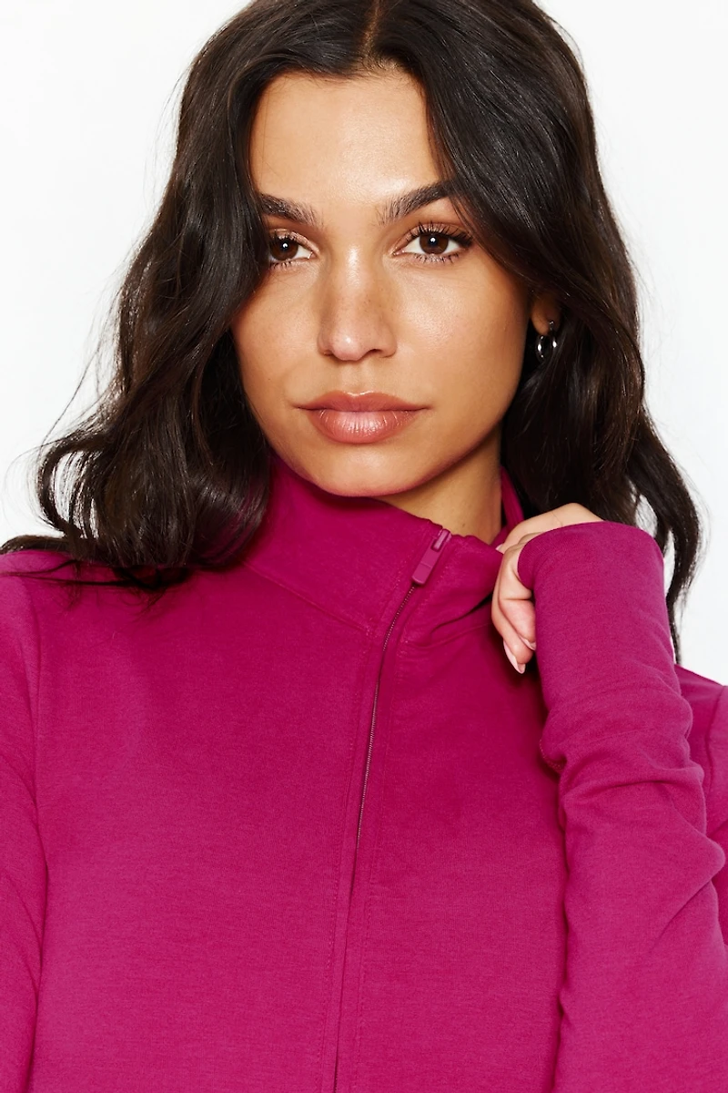 StretchTerry™ Mock Neck Zippy