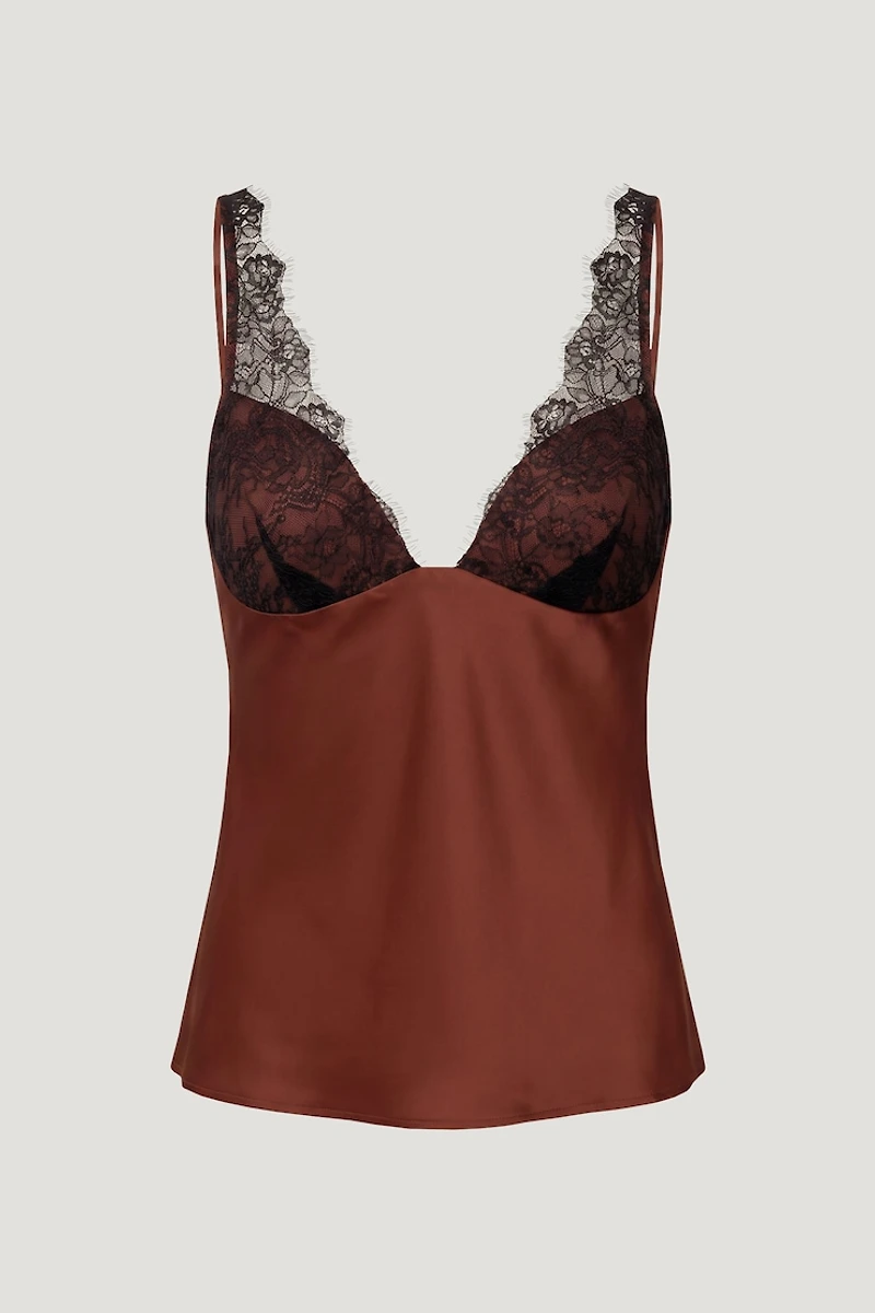 Satin Lace Cami Top