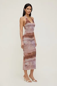 Reia Halter Mesh Maxi Dress