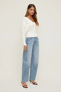 Cinched V Neck Sweater