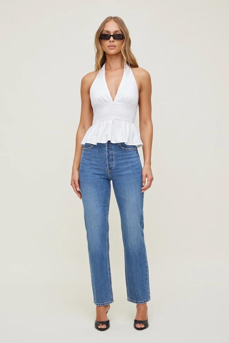 Gemma Poplin Halter Top