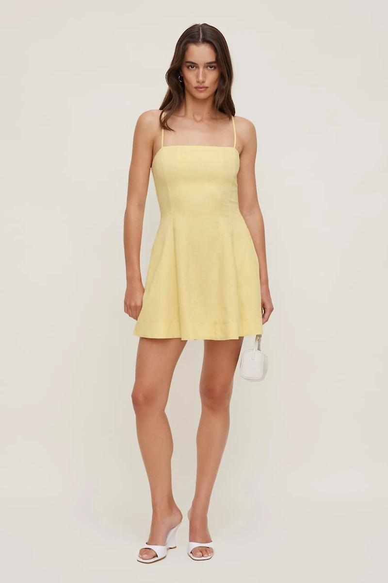 Ivory Linen Mini Dress