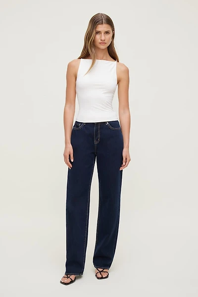 Mika Mid Rise Relaxed Straight Leg Jeans