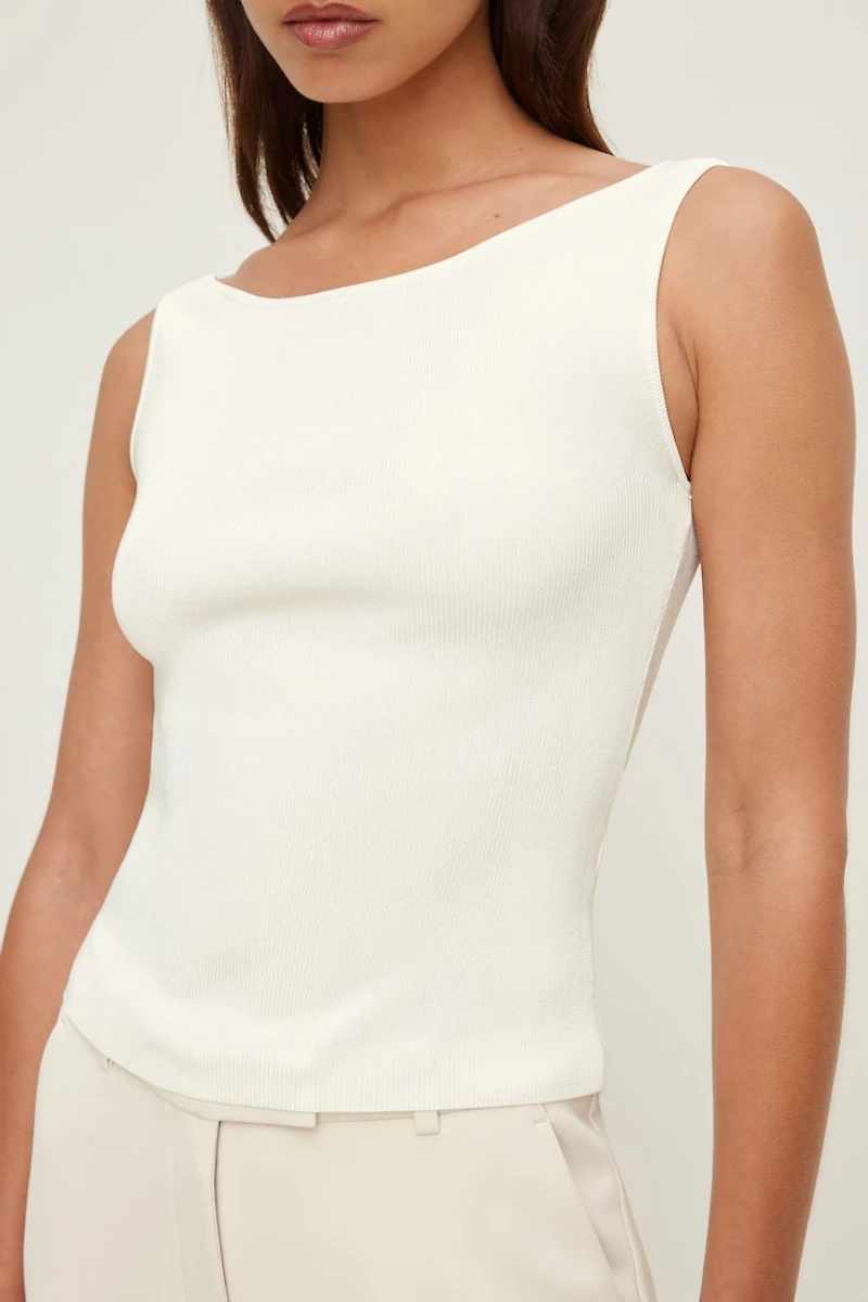 Camisole en tricot à col bateau
