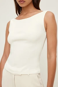 Camisole en tricot à col bateau