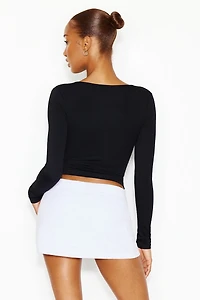 Sleek Plunge Longsleeve Top