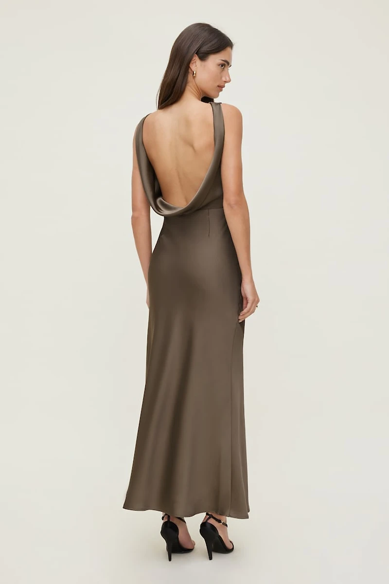 Robe nuisette maxi en satin Nora