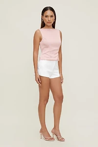 Open Back Satin Tank Top