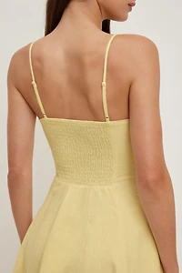 Ivory Linen Mini Dress