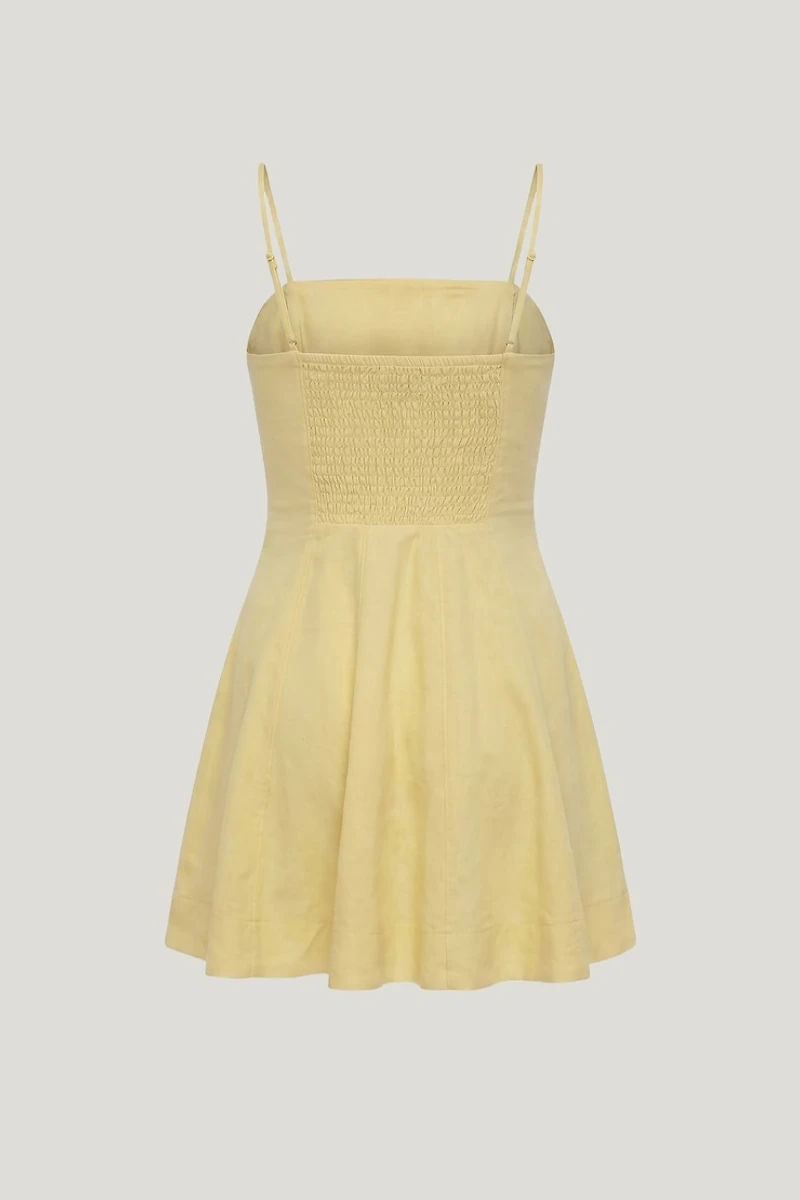 Ivory Linen Mini Dress