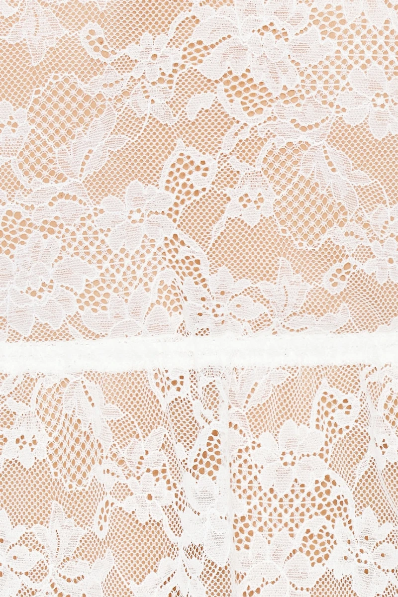 Lace Tie Front Long Sleeve Top