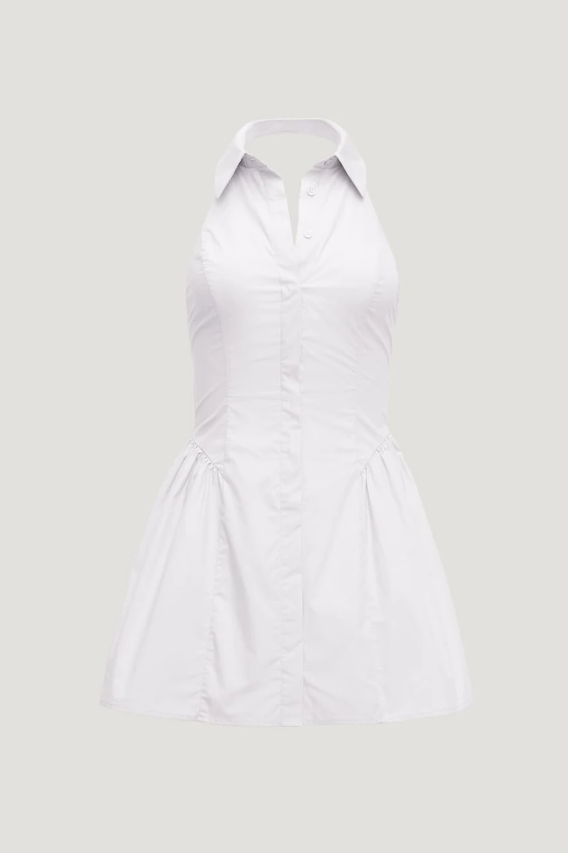 Poplin Halter Mini Dress