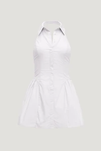Poplin Halter Mini Dress