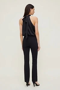 Blouse licou bouffante en satin Paloma