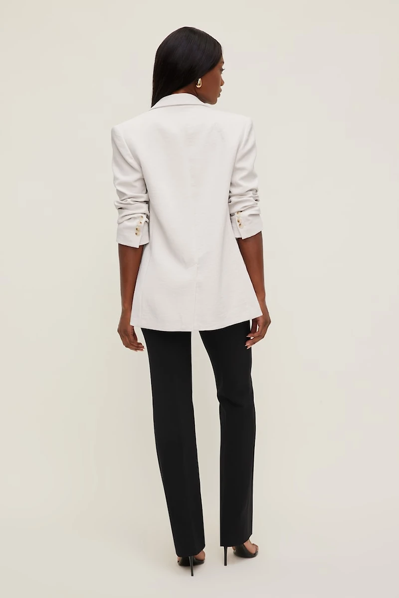 Pantalon ajusté à jambe droite taille haute