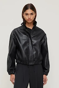 Brynn Faux Leather Bomber Jacket