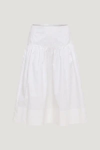 Drop Waist Poplin Midi Skirt