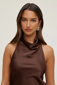Crumpled Button Earrings