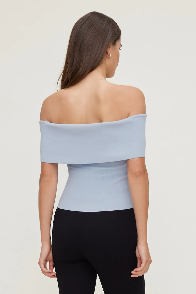 Foldover Off Shoulder Sweater