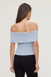 Foldover Off Shoulder Sweater