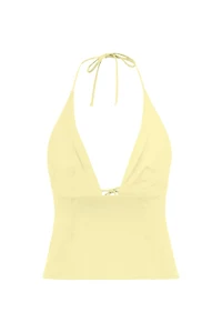 Plunge Tie Front Halter