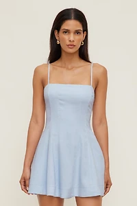 Ivory Linen Mini Dress