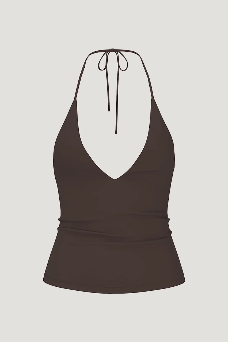 Sculpt Plunge Halter Top