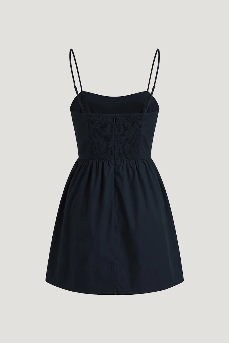 Flared Poplin Mini Dress