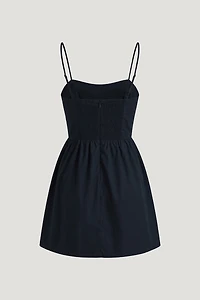 Flared Poplin Mini Dress