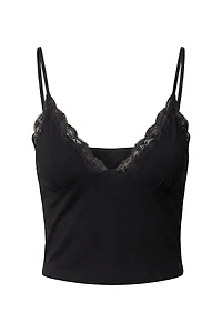 Plunge Lace Trim Cami Top