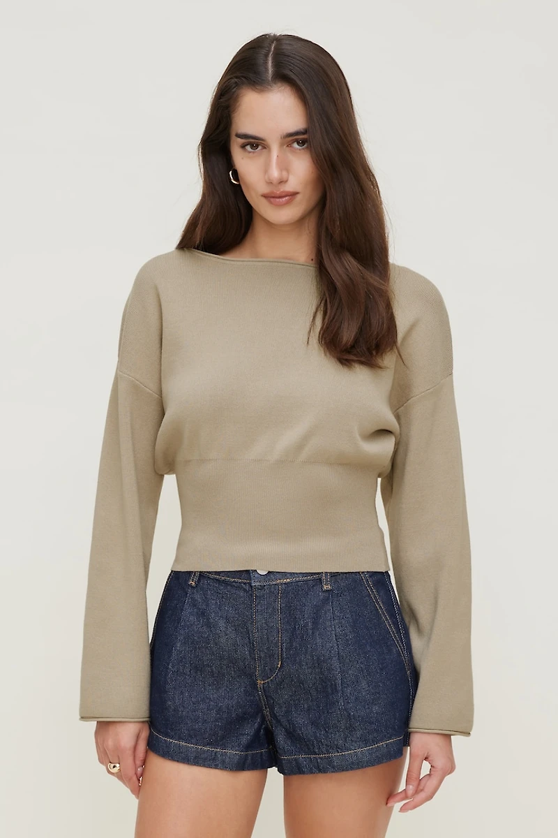 Chandail cintré à col bateau