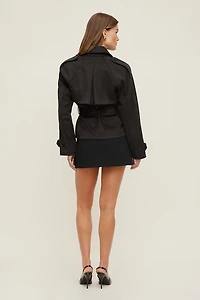 Remi Short Faux Suede Trench Coat