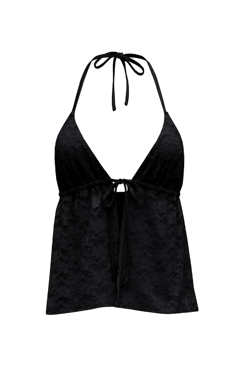 Lace Babydoll Flyaway Halter Top