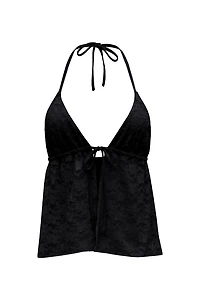 Lace Babydoll Flyaway Halter Top