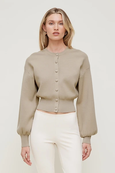 Cardigan à manches bouffantes