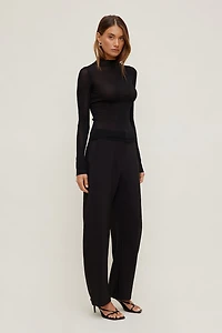 Sheer Mock Neck Sweater
