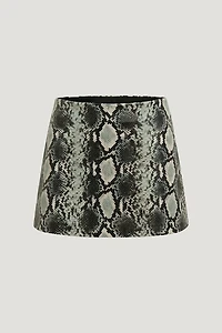 Stacie Faux Snakeskin Mini Skort
