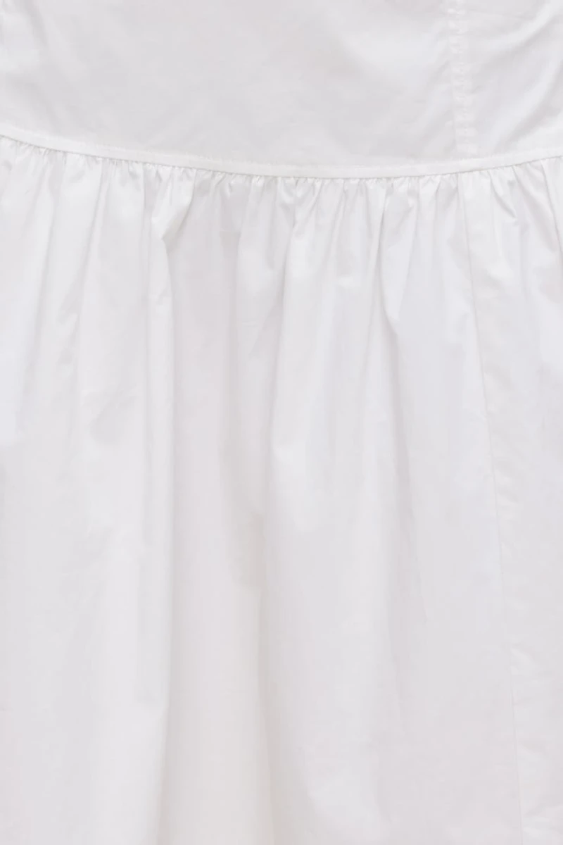 Drop Waist Poplin Midi Skirt