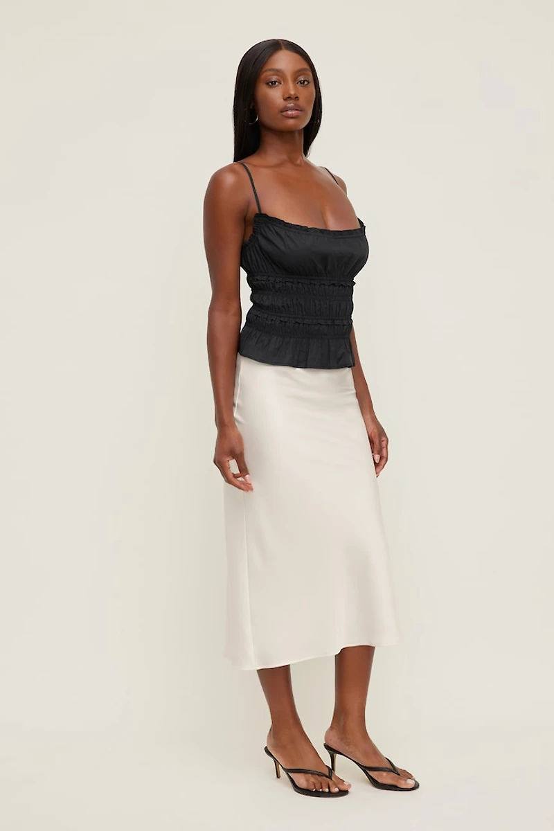 Smocked Poplin Cami Top