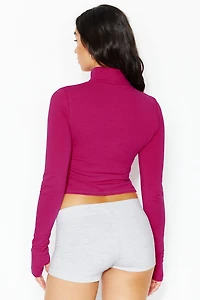 StretchTerry™ Mock Neck Zippy