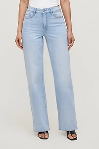Jean Heidi à taille haute et jambe large
