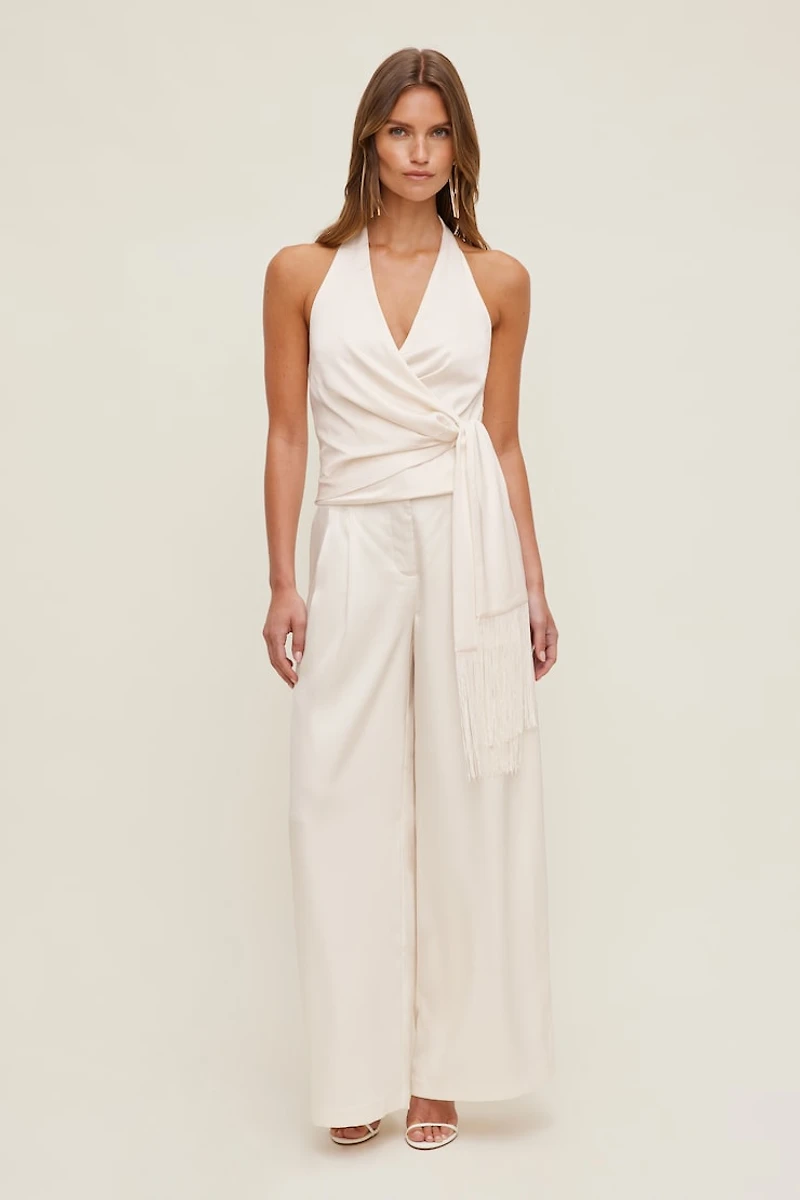 Fringe Satin Top