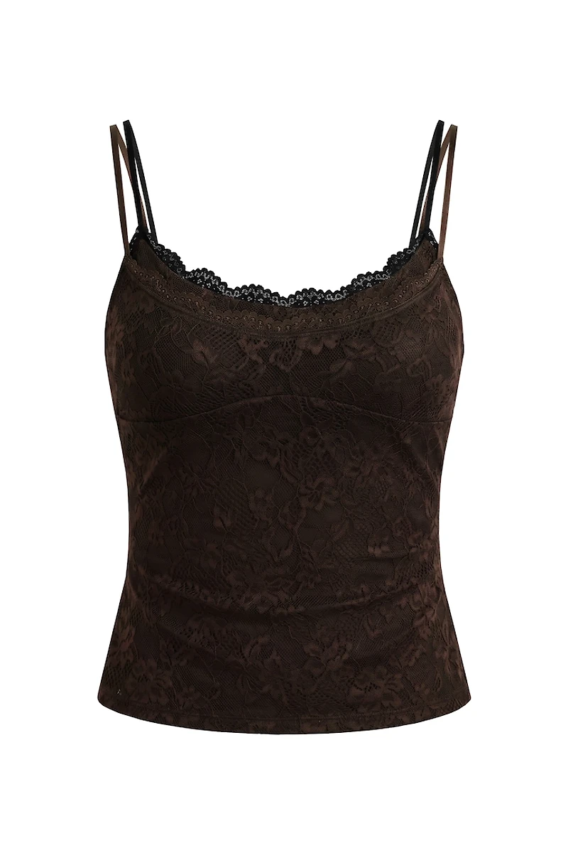 Camisole en dentelle double épaisseur