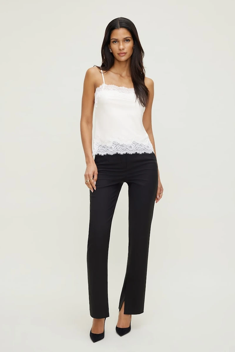 Lace Trim Satin Cami Top