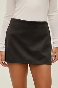 Minijupe-short en faux suède Stacie