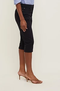 Jean capri extensible à taille haute