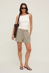 Linen High Rise Shorts