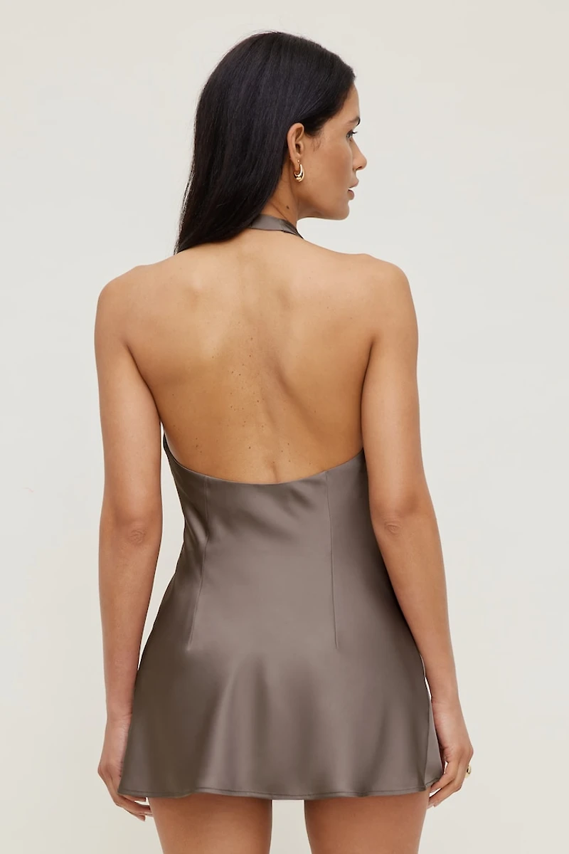Camila Satin Romper Mini Dress